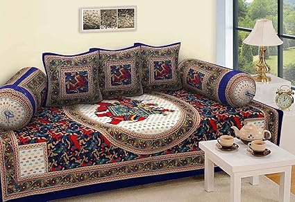 Kuber Industries 6 Piece Cotton Diwan Cover Set - Multicolour