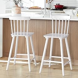 LUE BONA Windsor Wooden Bar Stools Set of 2 for