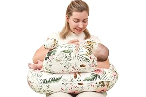 lasoftan Nursing Pillow for Breastfeeding, Breast Feeding Pillow for Mom Support, Adjustable Waist Strap and Removable Cotton Cover, Rose