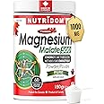 Nutridom Magnesium Malate Powder 500mg, 60 Servings, Unflavoured, Pure, Non-GMO, Vegan, Gluten-free, Soy-free, and Dairy-free