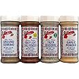 Bolner's Fiesta Extra Fancy Traditional Mexican Kitchen Seasoning 4 Flavor Variety Bundle: (1) Fajita Seasoning, (1) Comino (Cumin), (1) Light Chili Powder, and (1) Garlic Powder, 3.5-7 Oz. Ea.