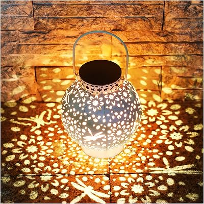 KOOPER Dragonfly Solar Lanterns, Vintage Garden Lights Outdoor Hanging