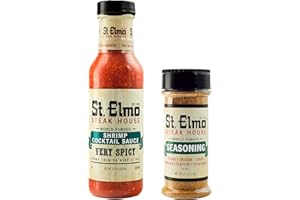 St Elmo Steak House Shrimp Cocktail Sauce and Seasoning Bundle, Flavorful Combo for Steaks, Burgers, Chicken, Seafood, and More