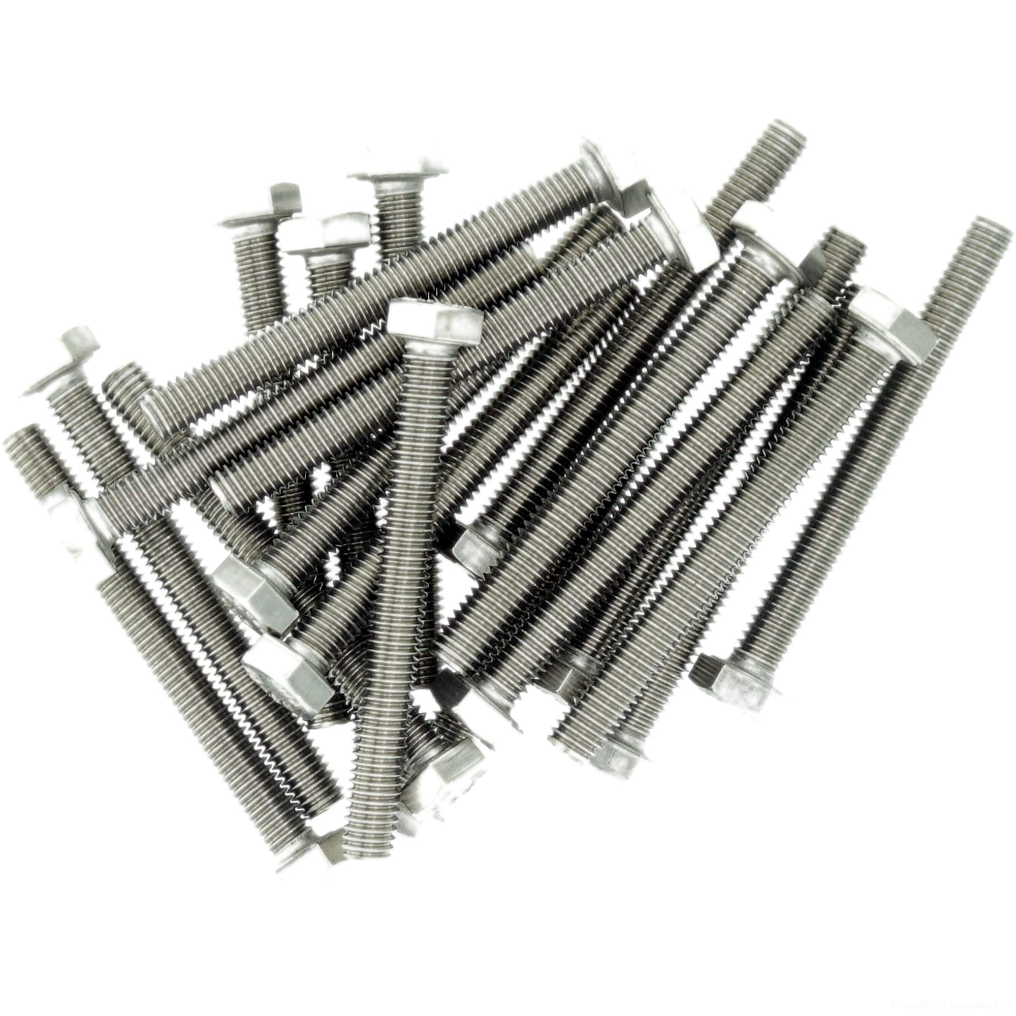 M8 (8mm x 14mm) Hex Bolt (Fully Threaded Setscrew) - Stainless Steel (A2) (Pack of 20)