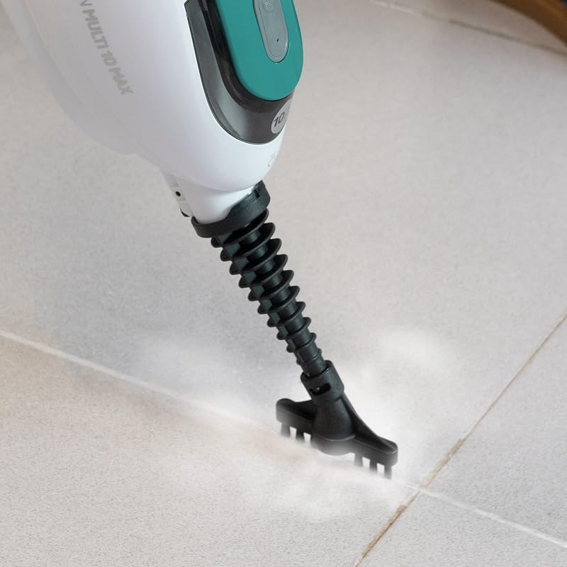 Steamclean Multi10 Max 10 en 1 Balai Vapeur Nettoyeur Multifonctions, Aspirateur Vapeur 1500W, Élimine 99.9% des Virus et des Bactéries, Manche télescopique extensible, Émission maximale de vapeur