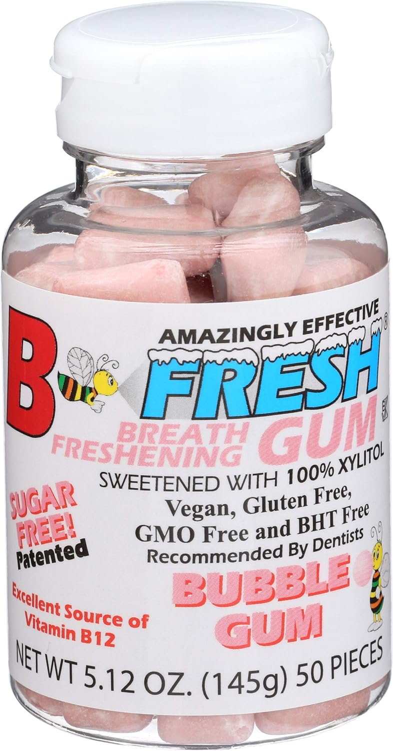 B Fresh Bubble Gum Flavor, Xylitol Gum, Natural Gum, Vegan