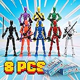 GAOFBA [Assembly Complete] Dummy 13 Action Figures with Magnetic Suction Function, Lucky Titan 13 Action Figures, Multi-Jointed Movable，with 3 Hand-Shapes, 5 Weapons (8Pcs)