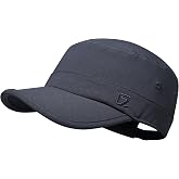 GADIEMKENSD Stretch Army Cap Cadet Military Hats Flat Top Baseball Cap Short Bill Breathable