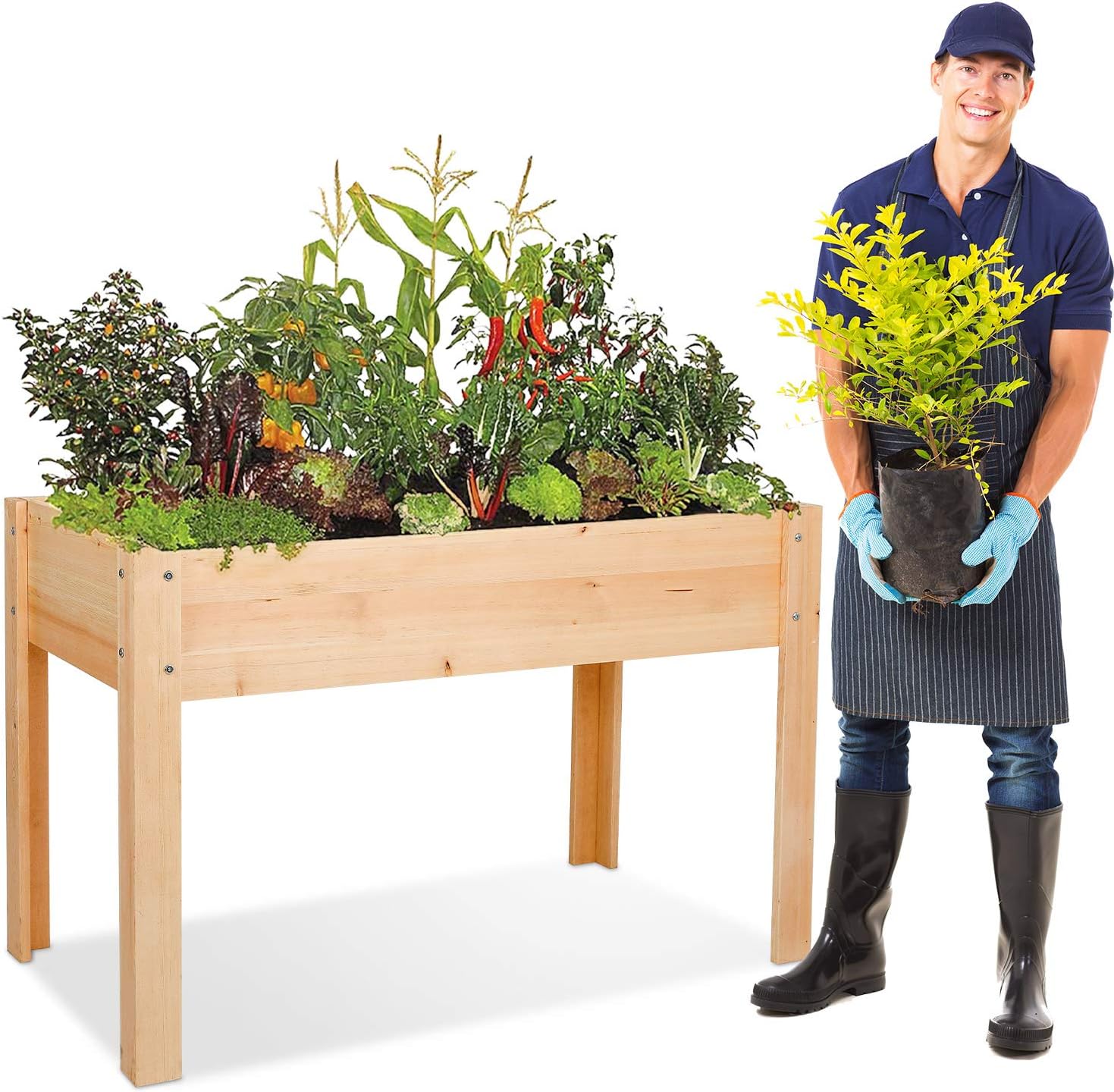 BAHOM Large Raised Garden Bed with Legs Elevated Standing