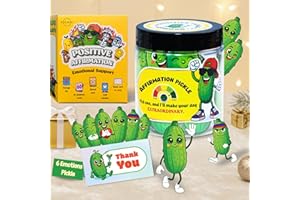 SOLMAY Affirmation Pickle Jar – 60 Uplifting Notes for Self-Care, Funny Pickle Gifts for Teen Girls, Trendy College & Christmas Stuff, Cute Emotional Support Decor for Mindfulness