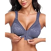 HACI Women's Front Closure Posture Bra Full Coverage Back Support Wirefree Unpadded