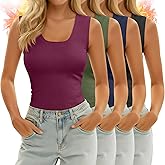 Sweetyweee 4 Pack Women's Thermal Tank Tops Sleeveless Underwear Base Layer Undershirt Camisole for Cold Weather