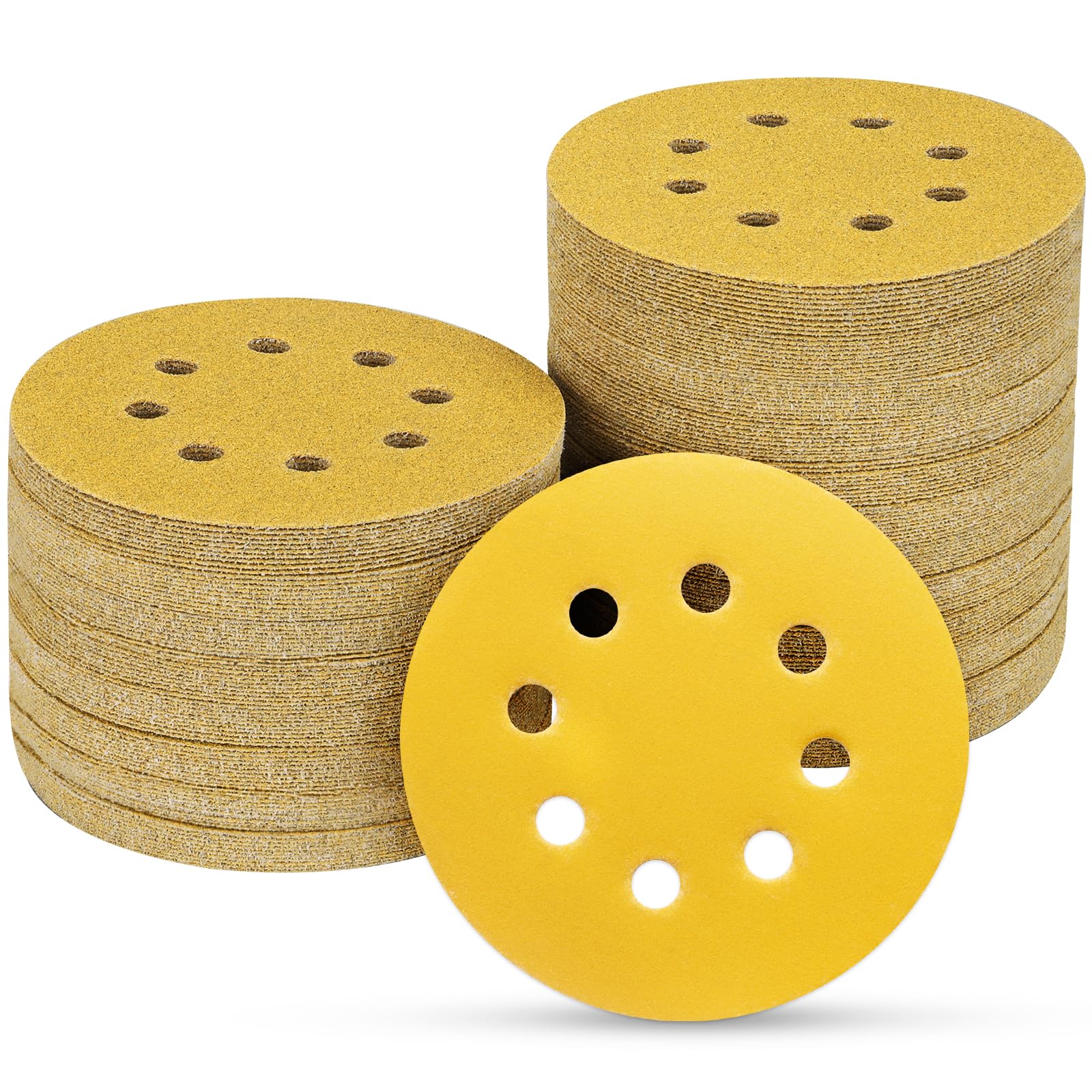 POTUINOM 100PCS 5 Inch Sanding Discs 320 Grit Sandpaper for Orbital Sander