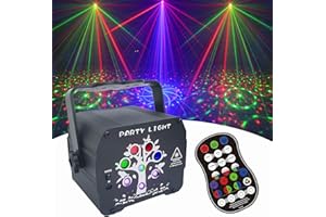 ATOTALOF Party Lights, Portable LED Stage DJ Disco Strobe Light with Remote Control, Sound Activated & Battery Powered Blue LED Projector for Indoor Home Decorations Birthday Rave Party Show Gift Bar Live
