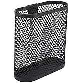 TOPINCN Wall Mounted Pen Pencil Holder with Hook, Metal Mesh Hanging Pencil Cup Basket for School Home Office, Desk Pen Storage Rack Organizer for Markers, Glue, Stapler, Memo, Black