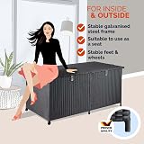 CASARIA XXL 625L PolyRattan Garden Storage Box with Wheels Lockable Automatic view 5