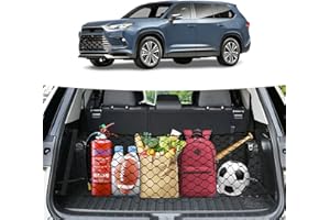 Canvcle Trunk Cargo Net for 2024-2025 2026 Toyota Grand Highlander Accessories Envelope Style Mesh Trunk Net Organizer and Storage Stretchable Adjustable Elastic Nylon Rear Cargo Netting with Hooks