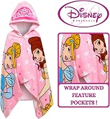 Disney Princess Hooded Towel 100% Cotton Large Poncho Kids Bath Beach Wrap view 4