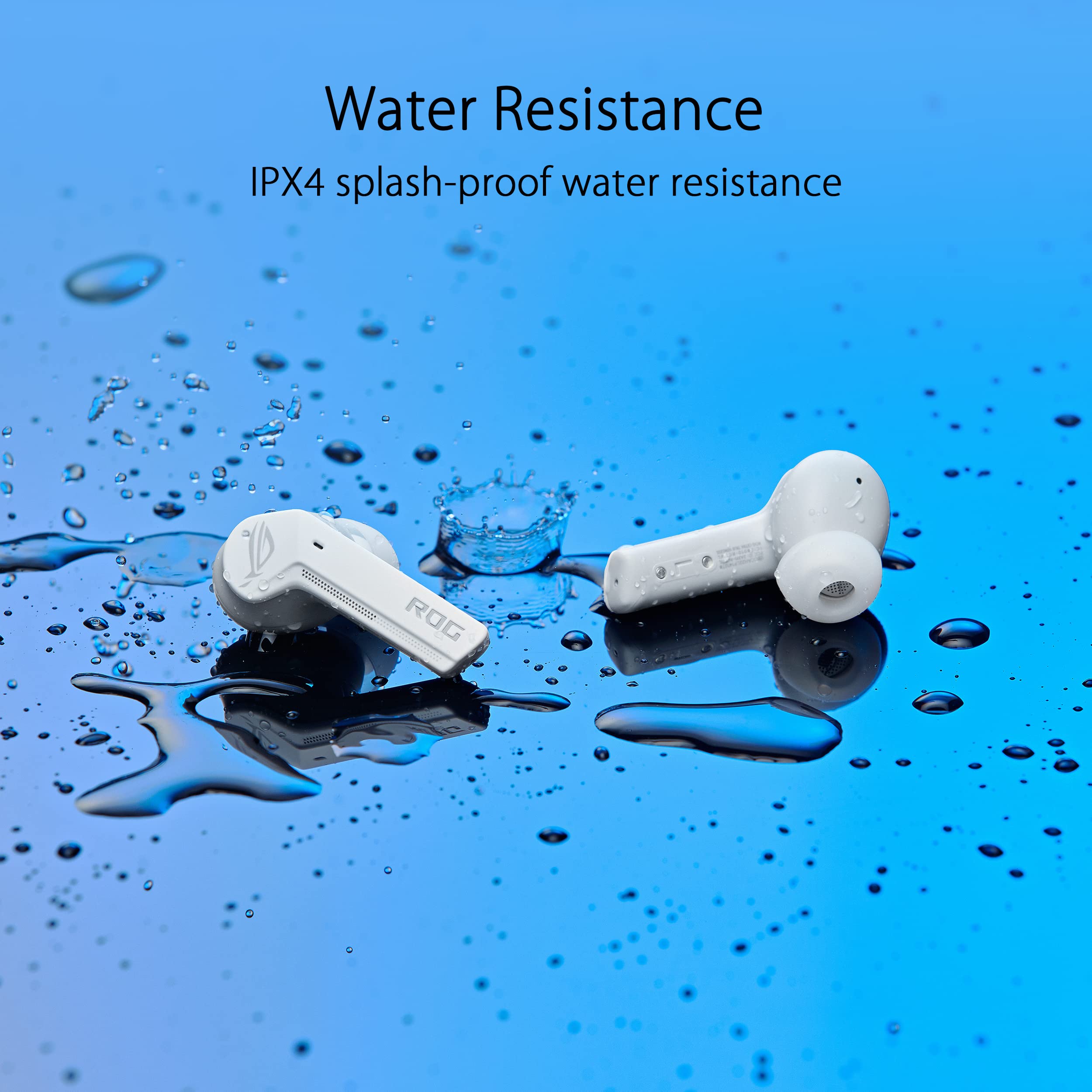 ASUS ROG Cetra True Wireless Gaming Headphones (Low-Latency Bluetooth Earbuds, Active Noise Cancelation, 27-Hour Battery Life, IPX4 Water Resistance, Wireless Charging)- White