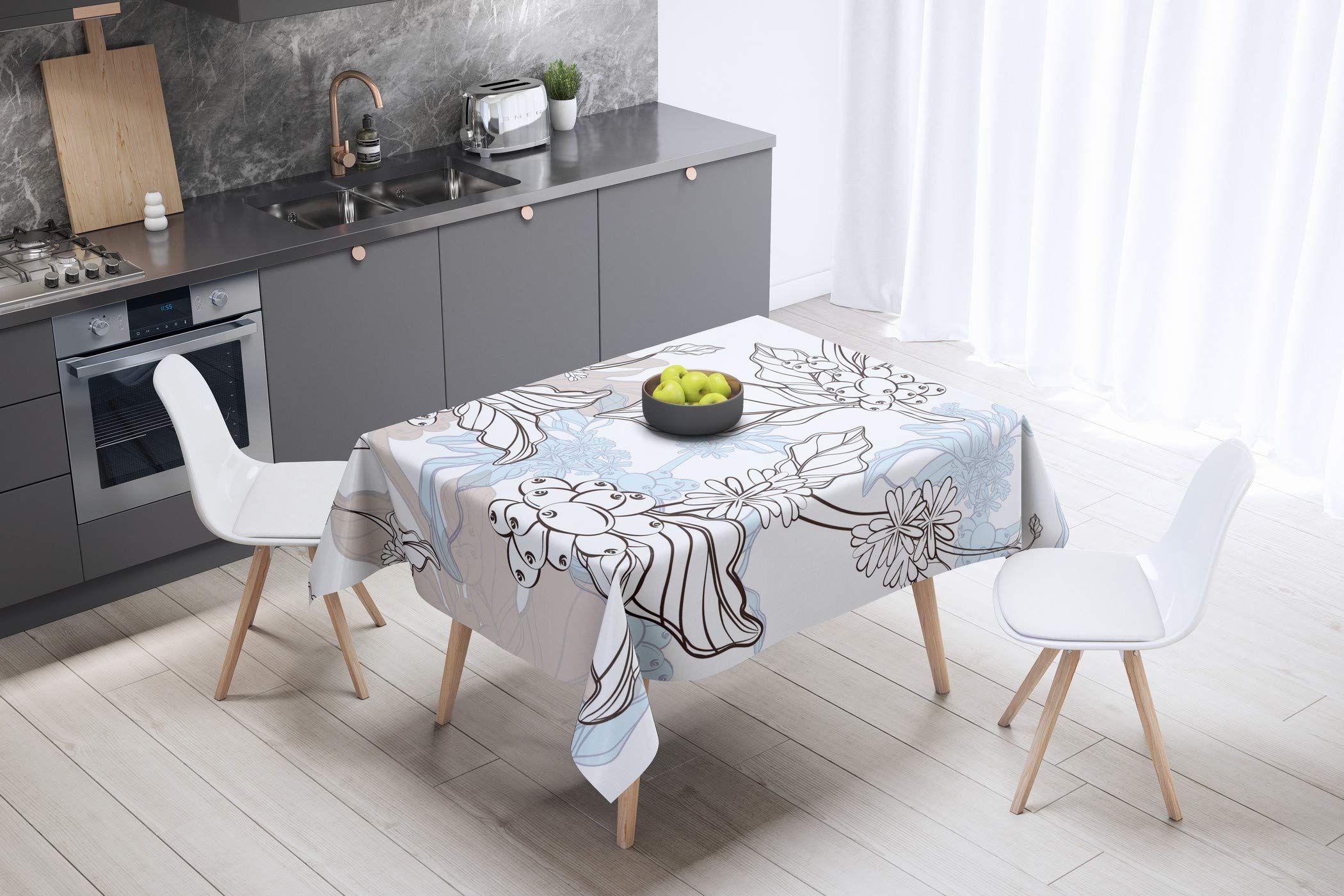 Bonamaison Kitchen Decoration, Tablecloth, 140cm x 140cm - Designed and Manufactured in Turkey