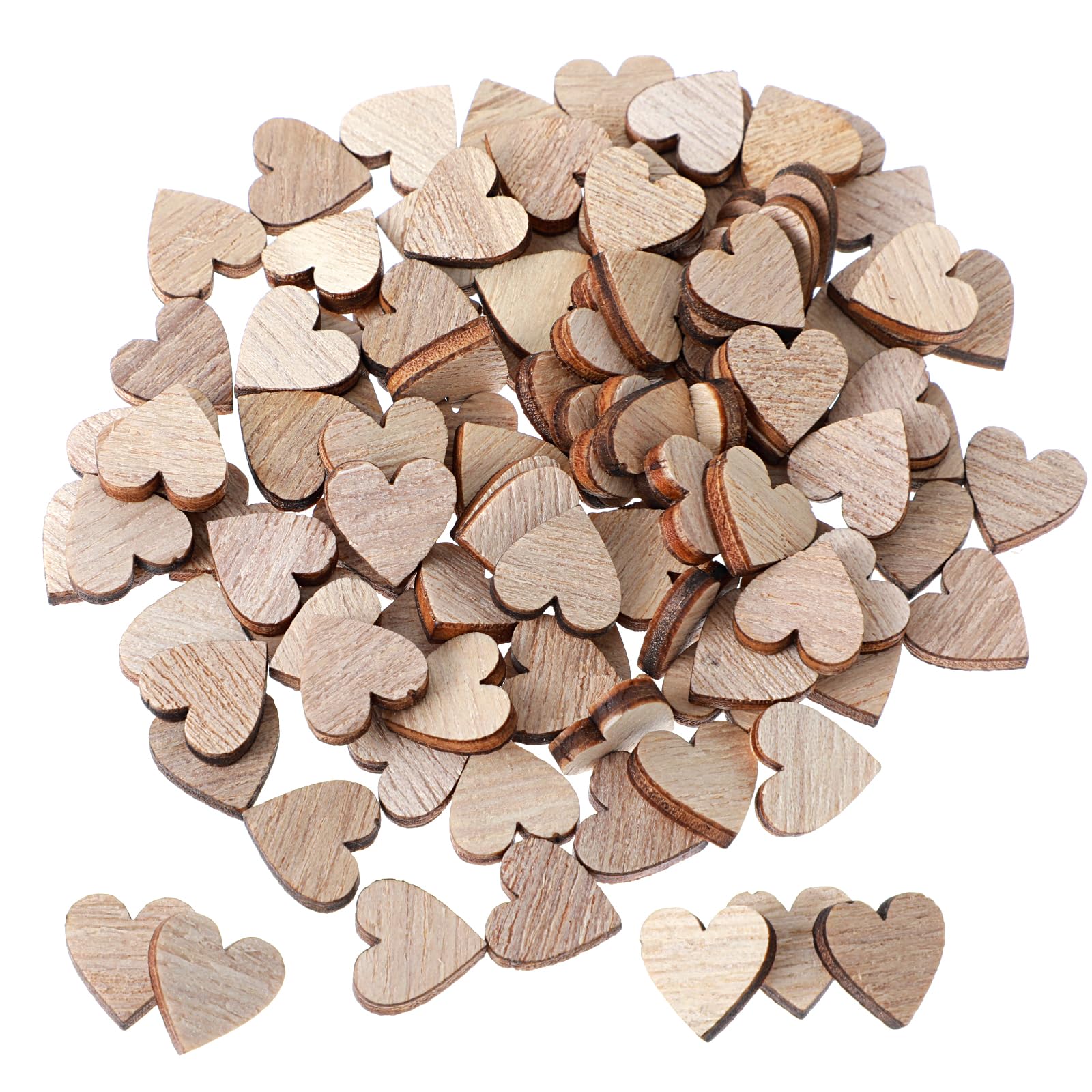 Photo 1 of 100 Pcs Small Wooden Hearts For Crafts Wood Tokens Guest Book Blank Wood Sign Party DIY Small Unfinished Wood Heart Slices Heart Sign Tag Mini Wooden Heart Ornaments For Party Birthday Valentine's Day