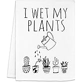 Funny Kitchen Towel - I Wet My Plants - Flour Sack Dish Towel, Sweet Housewarming Gifts, Funny Tea Towel, Decorative Kitchen Towels, Cute Kitchen Towels, Gift for Her, Plant Lover Gift