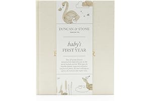 DUNCAN & STONE PAPER CO. Baby First Year Book - Heirloom Keepsake Baby Memory Book to Record Important Milestones, Favorite Photos & More - Pregnancy Books (Cream,112 Pages)