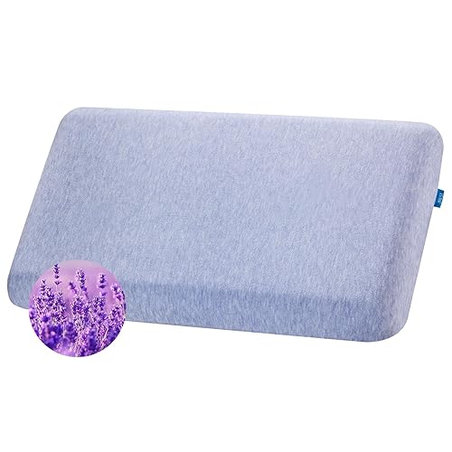 Lavender Scent Memory Foam Pillows, Standard Size Dreamer Bed Pillow for Sleeping, Ventilated Reading and Bed Rest Pillows with Neck, Shoulder and Back Support - Relaxing for Side, Back, Stomach Sleep