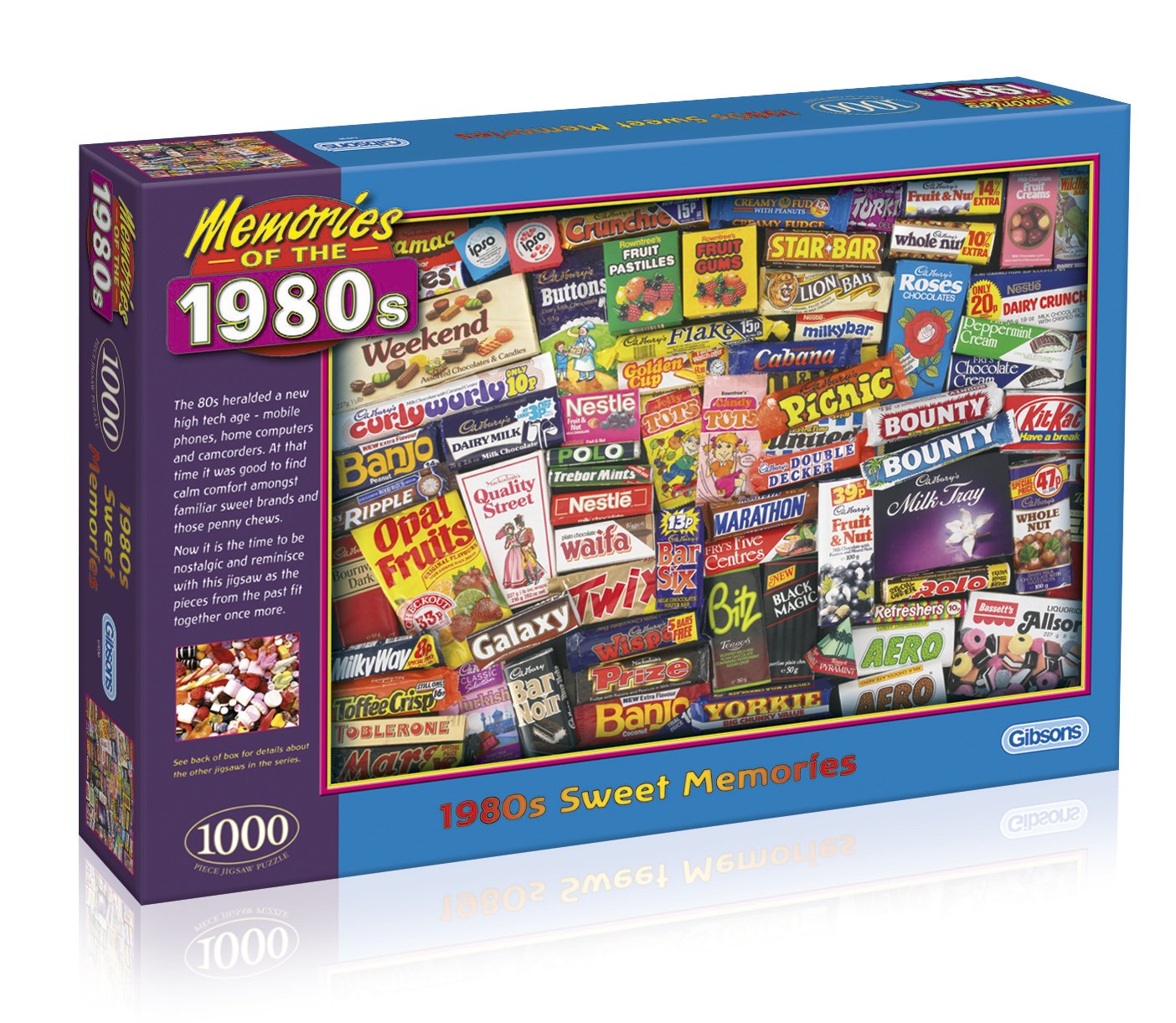 Memories of the 1980s Jigsaw Puzzle (1000 pieces). Featuring classic sweets and chocolate bars.