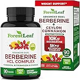 ForestLeaf Berberine Supplement - 1300mg per Serving - Ultra High Potency Berberine HCl with Ceylon Cinnamon, Bitter Melon &amp; Gymnema - GLP-1 Weight Management Support - 90 Caps