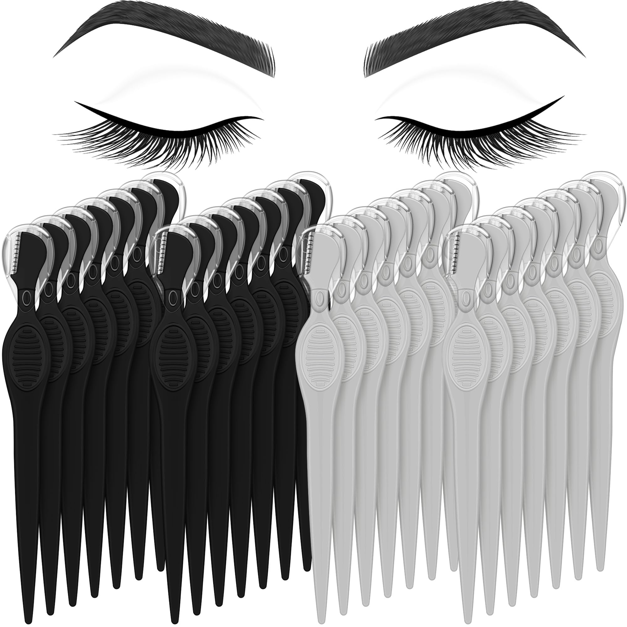 Photo 1 of Mudder 28 Pcs Eyebrow Razor Knife Shaver Trimmer Shaver Multipurpose Exfoliating Tool Facial Hair Removal for Women Valentine Gift Giving(Black,Gray)