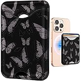 Shorogyt Compatible with Magsafe Wallet Magnetic Card Holder - Butterfly Phone Wallets for Women Teen Girls Cute for iPhone 17/16/15/14/13/12 Series Slim for Apple Mag RFID Magnet, Fit 3 Cards