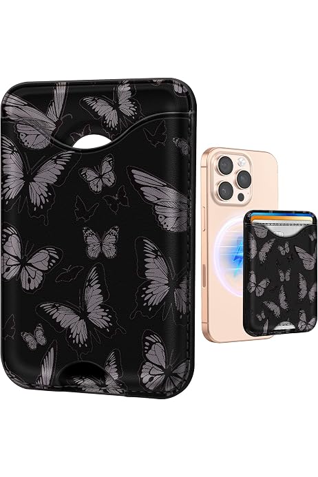 Portefeuille Téléphone Magnétique GIOVARA – Compatible IPhone 12 à 16, Support Réglable, 3 Porte-Cartes, Cuir Végan
