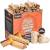 Kiln Dried Pizza Oven Wood 5-6 Inch Oak Logs – 12-14 lbs Mini Split Firewood with 10 Natural Fire Starters – Cooking Wood for BBQ, Grilling, Smoking, and Outdoor Pizza Ovens
