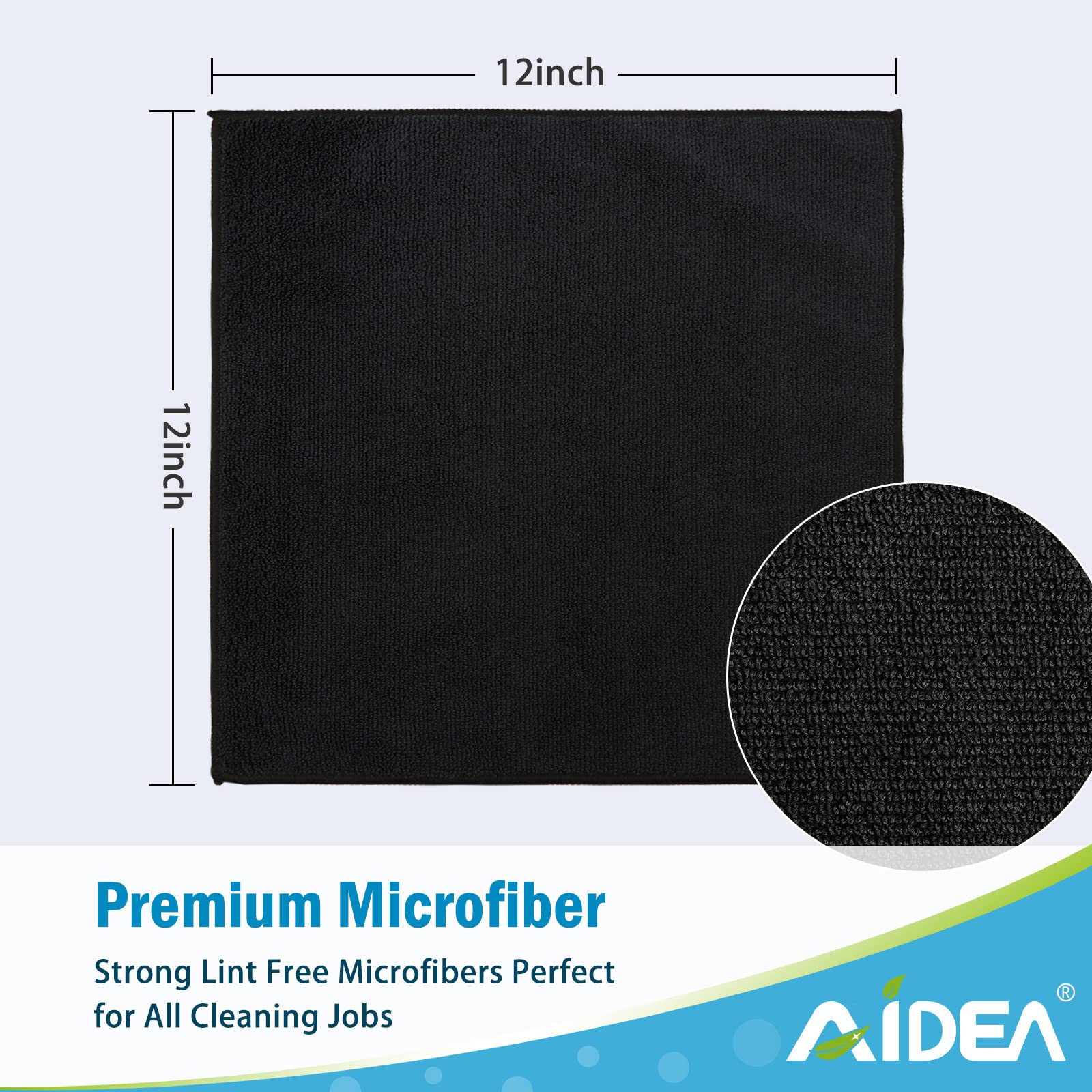 AIDEA Microfiber Cleaning Cloth-8PK, Multi-Purpose & Absorbent Microfiber Cleaning Towel, Lint-Free Streak-Free, Premium Microfiber Cloth for Cleaning Kitchen, Bathroom, Glass, 12