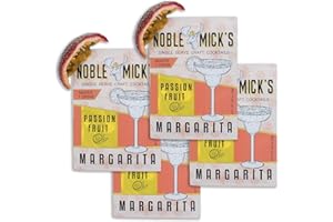 Noble Mick's Easy Delicious Refreshing Ready To Use For A Party, Celebration, or Happy Hour, Single Serve Craft Cocktail Mix, Passionfruit Margarita, 4 Pack