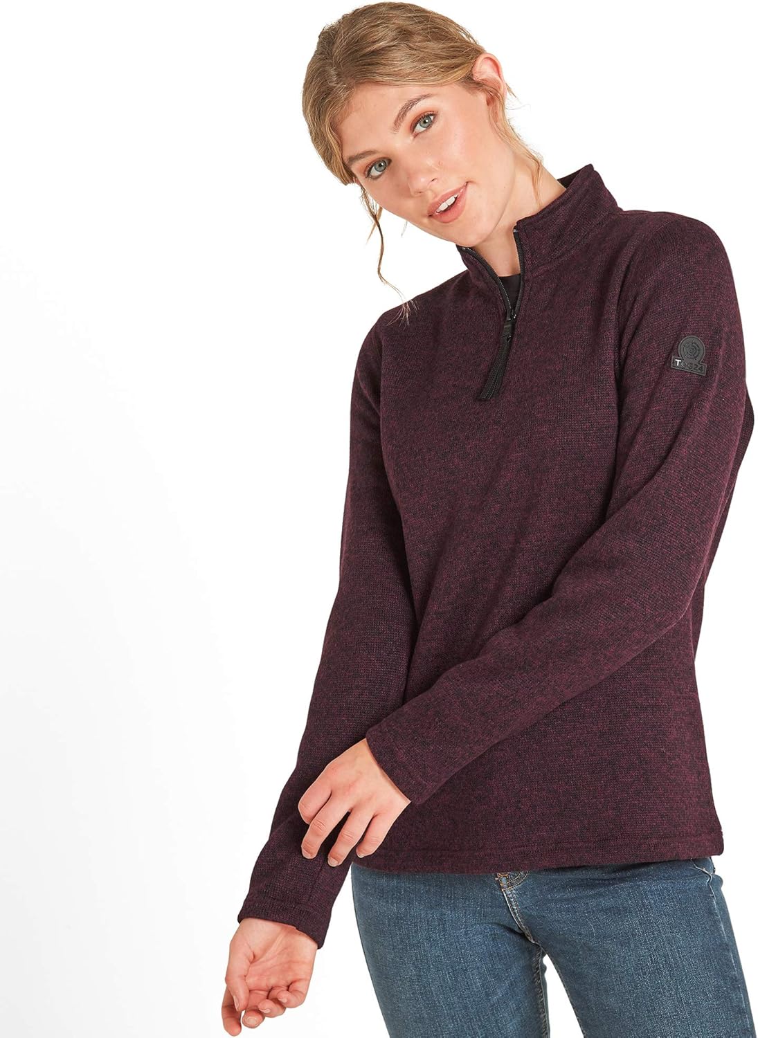pullover mit rei�verschluss am kragen damen