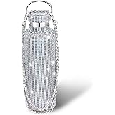 Geiserailie Diamond Water Bottle Bling Rhinestone Stainless Steel Thermal Bottle Refillable Insulated Glitter Water Jug with Chain for Women Girls Gifts(750 ml,AB Diamond)
