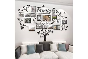 LUMING DIY Wall Decor Living Room Family Tree Wall Decor Sticker 3D Picture Frames Collage Wall Decor Living Room Decor