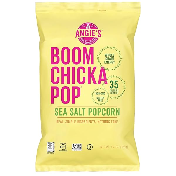 ANGIE’S BOOMCHICKAPOP WHITE CHEDDAR POPCORN, 4.5 OUNCE BAG (PACK OF 12)