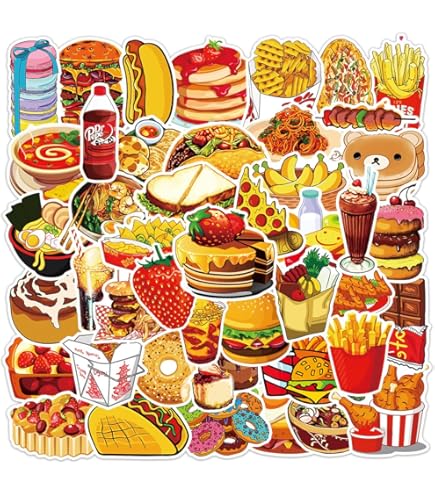 Amazon.com: Food Stickers, 50Pcs Cute Fast Food Sticker Chips