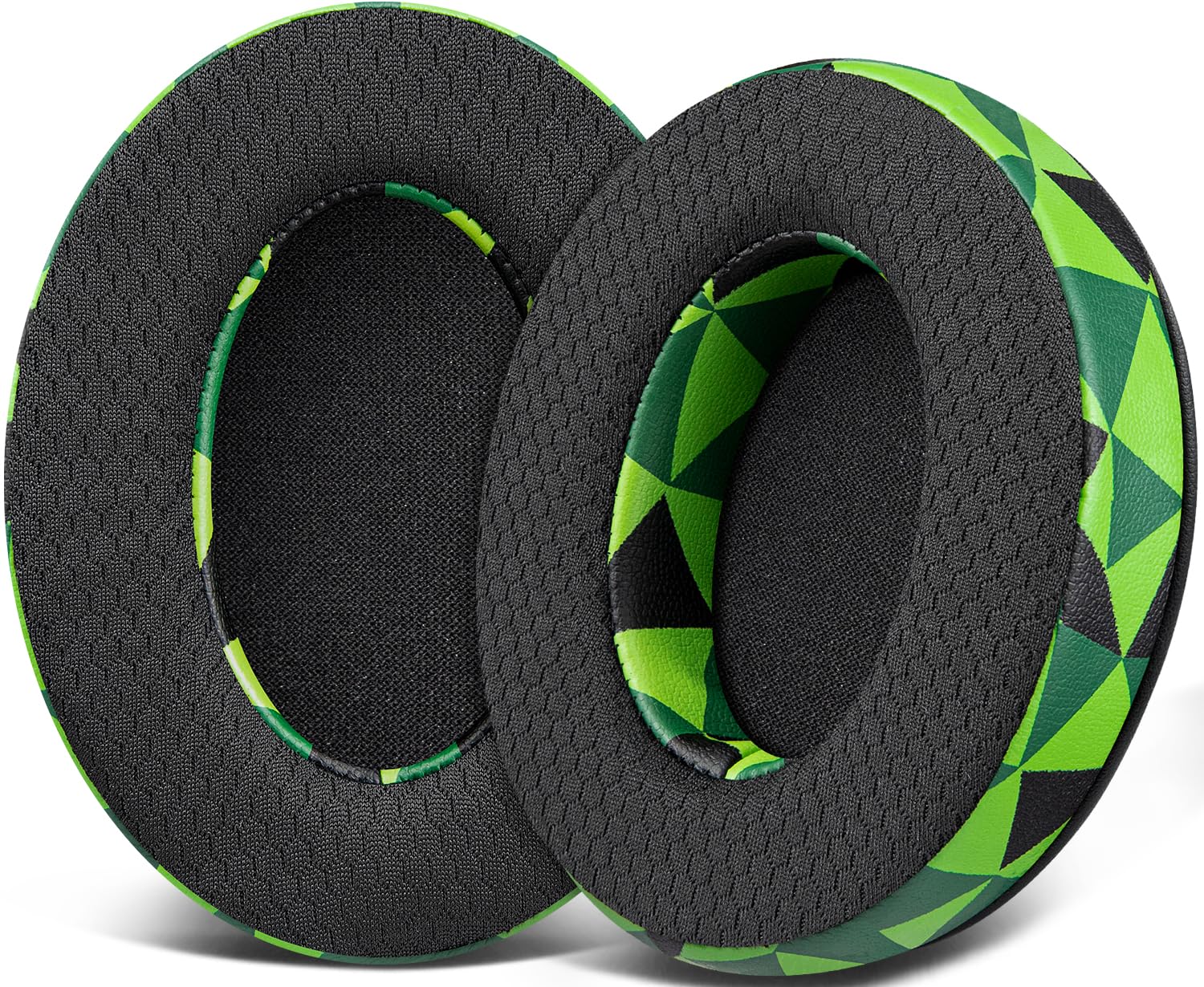 SOULWIT Mesh Fabric Earpads for HyperX Cloud 2/3/1/Flight/Stinger/Stinger2/Core/Pro, CloudX Stinger/Flight Series Headset - Jungle Green