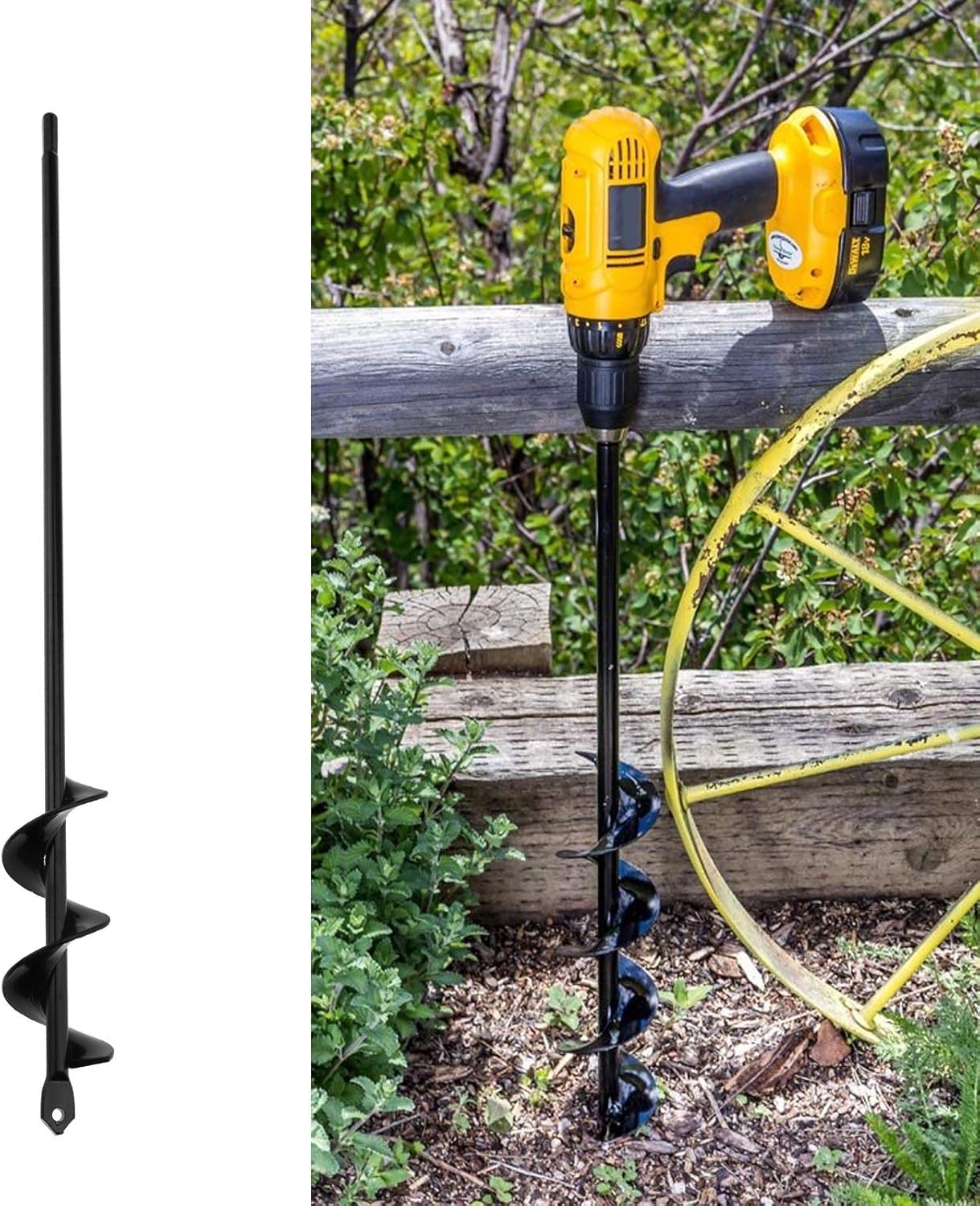 OTOTEC 45x4cm Earth Auger Drill Bit Electric Hand Drill Professional Garden Spiral Plant Auger Earth Planter for Planting Seedlings Trees Shrubs Deep Cultivating - Image 3