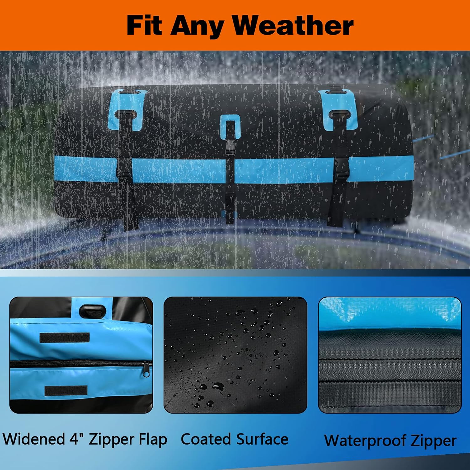 MENZOKE Rooftop Cargo Carrier,15 Cubic Feet Soft-Shell Waterproof Vehicle Cargo Carriers, Car Top Carrier Luggage Carrier with Storage Bag, Anti-Slip Mat for All Vehicle with/Without Rack: Automotive
