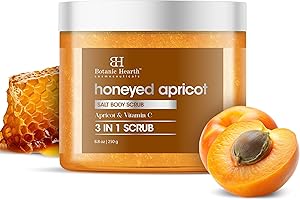 Botanic Hearth Honeyed Apricot Body Scrub - 8.8 fl oz, Exfoliating and Moisturizing, Gentle Spa Treatment for Smooth and Soft