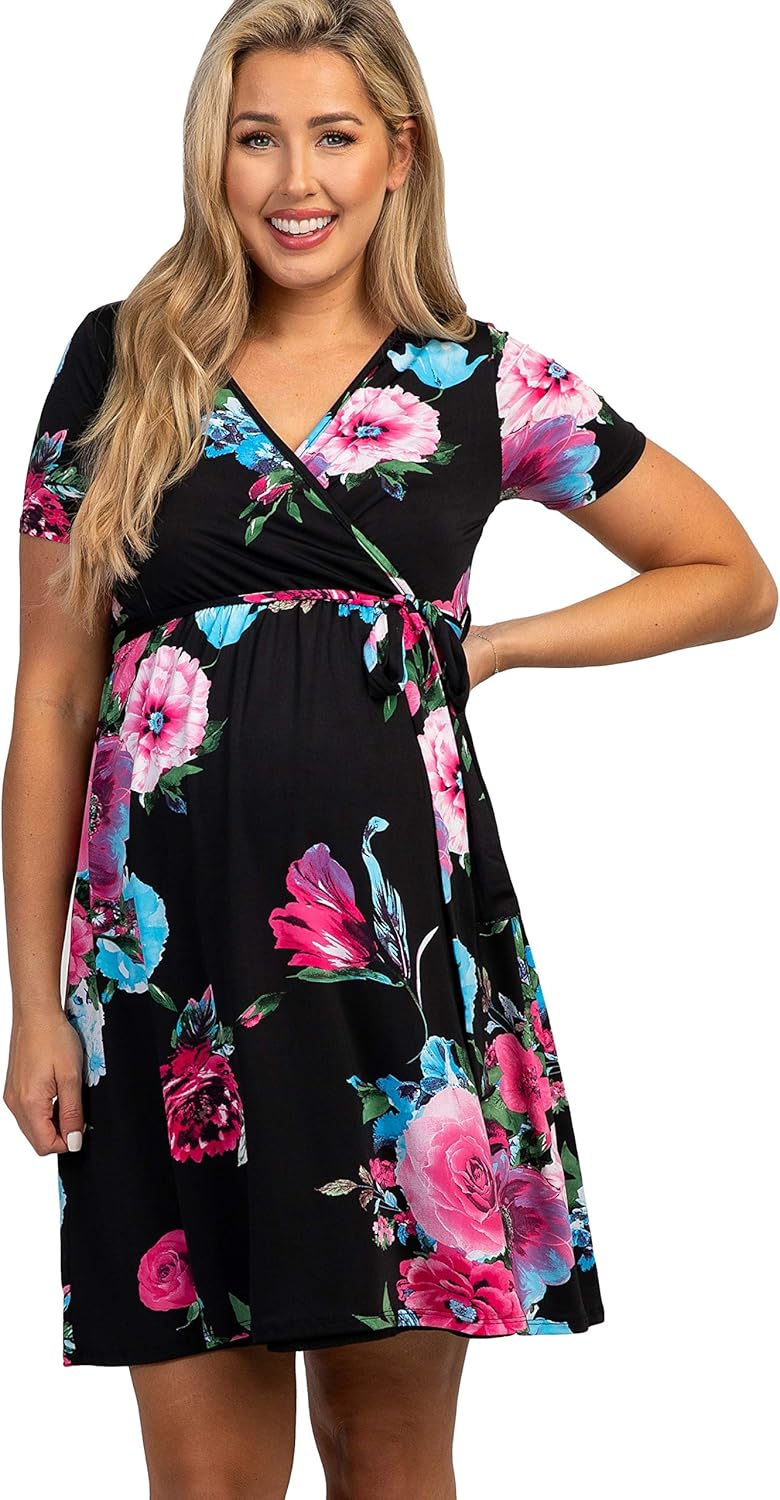 pink blush maternity wrap dress