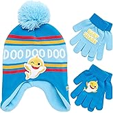Nickelodeon Boys' Baby Shark Winter Hat and 2 Pairs of Mitten Set (Toddler)