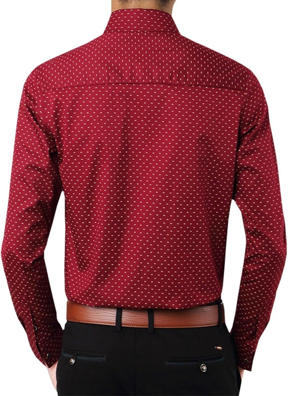 Aiyino Men's 100% Cotton Long Sleeve Plaid Slim Fit Button Down Dress Shirt at  Men’s Clothing store
