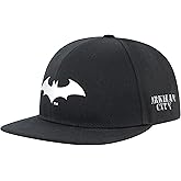 DC Comics Batman Baseball Cap, Adult Polyester Adjustable Dad Hat with Flat Brim for Men and Women, Black, One Size