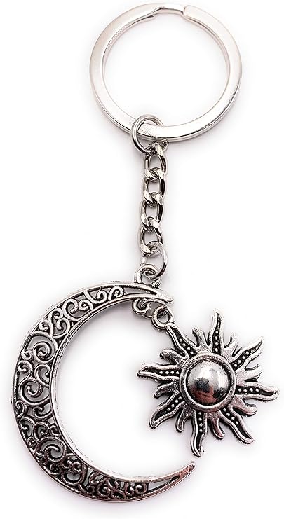 Onwomania Schlusselanhanger Keychain Silber Metall Mond Sonne Turkei Zeichen Flagge Symbol Amazon De Spielzeug